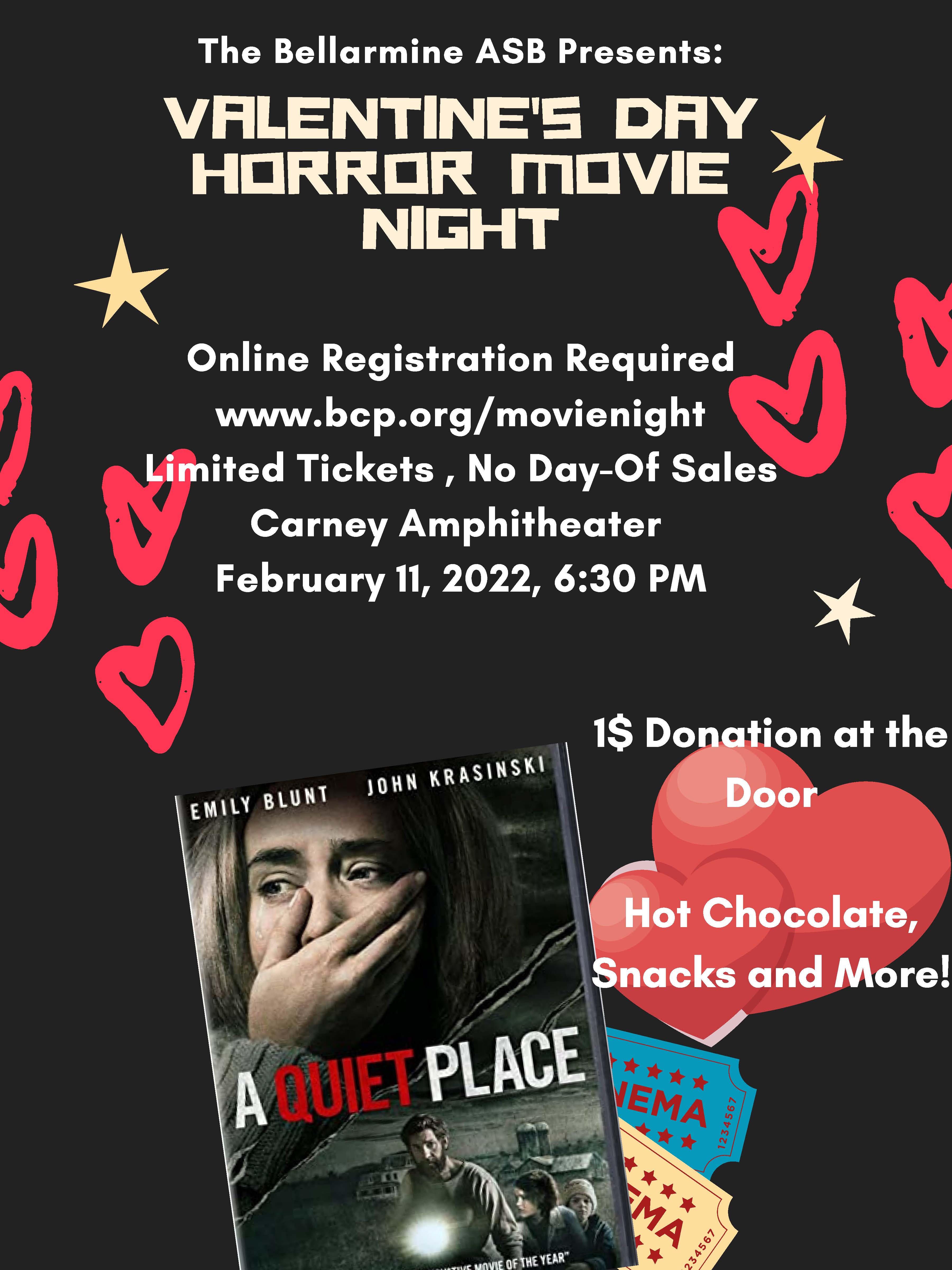 Valentine's Day Horror Movie Night Flyer