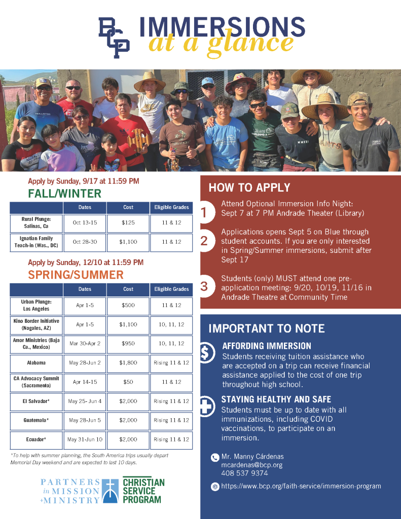 Immersion at a Glance 2023-2024